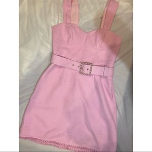 REBECCA VALLANCE - Garance belted tweed mini dress